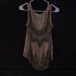 Silk top with metal beading
